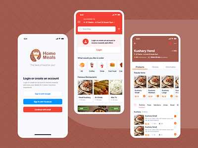 Homemeals | Food Delivery App adobe xd app delivery design food mobile mobile app ui