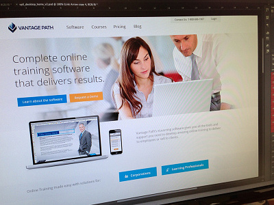 Home Page clean elearning header home homepage minimal page responsive simple vantage path