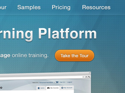 Take the Tour button elearning grid home page navigation pattern tour vantage path