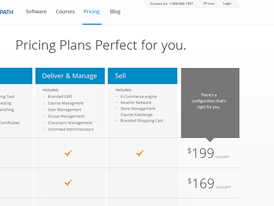Perfect Pricing fresh light packages plans pricing simple table vantage path