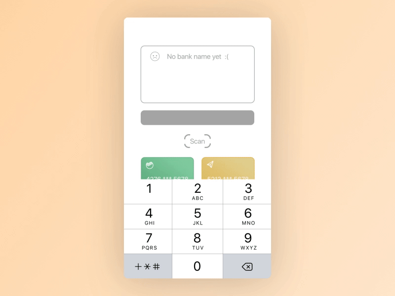 Bank recognition animation app bank gif green orange ui wip