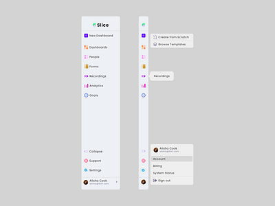 Sidebar Navigation - Light version concept expandable icon left menu light menu nav navbar side menu sidebar sidebar icon sidebar navigation ui ui design web design