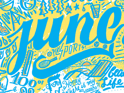 June fun illustration june summer type typography