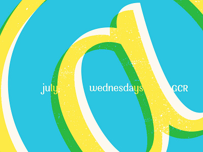 Wednesdays @ GCR @ cyan gcr july type typography wednesday texture yellow