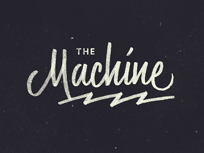 The Machine brush drawn felt hand lettering machine script