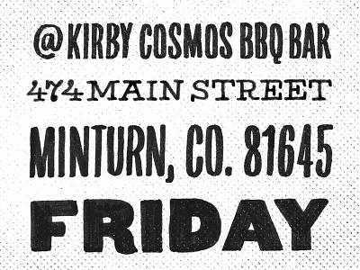Kirby's BBQ bbq colorado drawn feast hand lettering lunch minturn type typography vector wedding