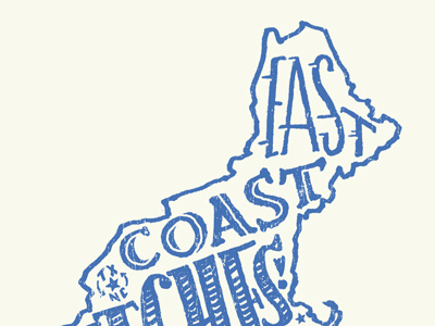 Where its at blue east coast illustration ne new england textures tx type typography