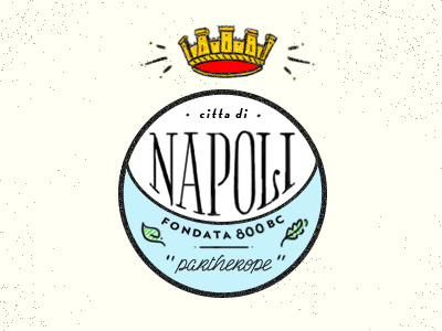 Napoli! crown deco emblem logo napoli type typography vintage