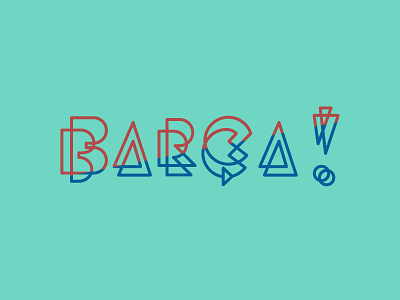 Barça! barcelona continuous lettering line spain type typography