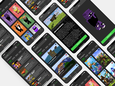 Minecraft Mods Maps and Skins - Mobile App app branding design graphic design minecraft mobile mobile app ui ui design user interface ux ux design uxui