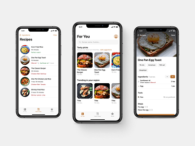 Cooking app - IOS Mobile app app application branding cooking cooking app design graphic design ios logo mobile app recipes ui design ux ux design