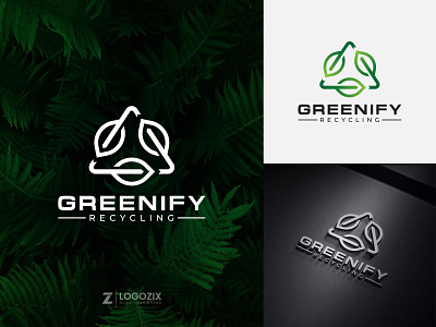 Greenify green greenify logo logo logo design logos minimalist minimalist logo modern logo natural recycling