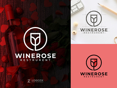 winerose branding fiverr logo graphic design logo logo agency logo design logo designer logoinspiration logotype minimalist winerose logo