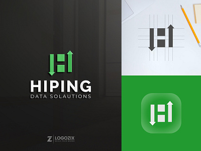 HIPING branding data solution logo fiverr logo graphic design h letter logo logo logo agency logo design logo designer logo inspiration minimalist minimalist logo modern logo trendy logo