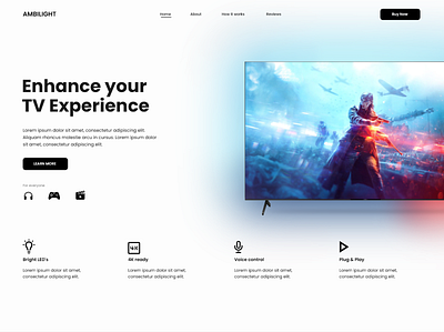 TV led experience shop design ui ux web