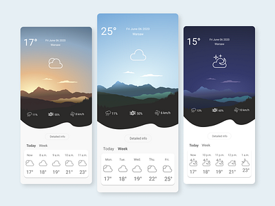 Weather App Concept app appplication concept design illustration mobile ui ux vector weather weather app weather forecast