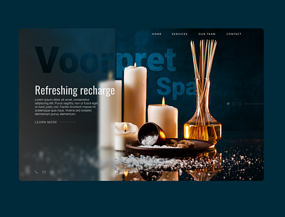 Spa Landing Page Concept concept design landingpage landingpagedesign ui uidesign uiux ux