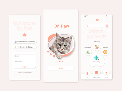 Pet Care App Concept app application concept design mobile mobile app mobile app design ui uidesign uiux ux