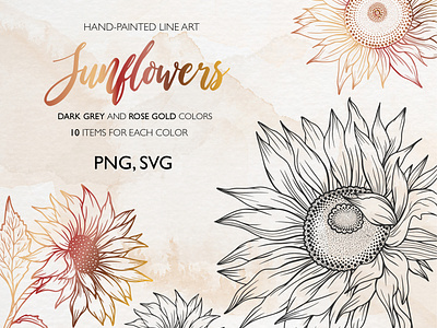 Sunflower Line Art, Sunflowers Fine Line silhouette sunflower silhouette sunflower