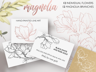 Magnolia Line Art magnolia blossom svg magnolia blossom svg