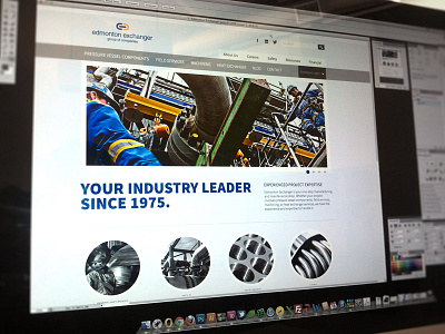 Edmonton Exchanger Website Design blue design grey industrial responsive website