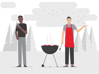Character illustrations bbq camping design illustrations nature people vector woods