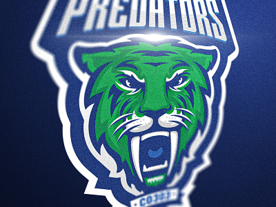 Confed Predators blue branding cat design hockey illustration logo mark mascot sabertooth tiger vector