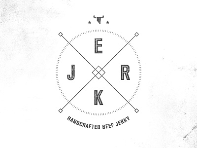 Jerky1 beef grundge hipster jerky logo