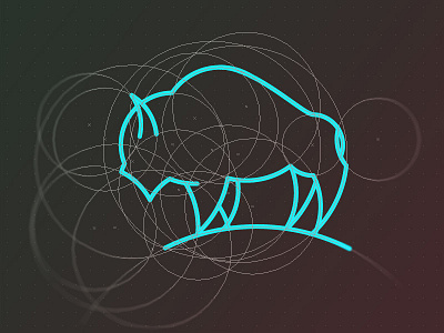 Le Buffle buffalo icon illustrator process