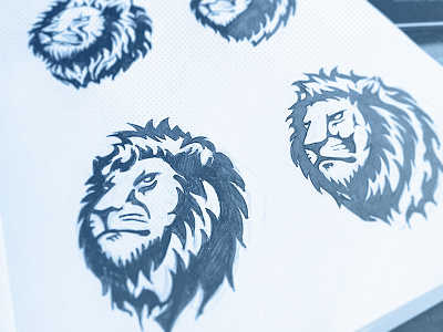 Lion Logo Sketches ink lion logo pen sketch