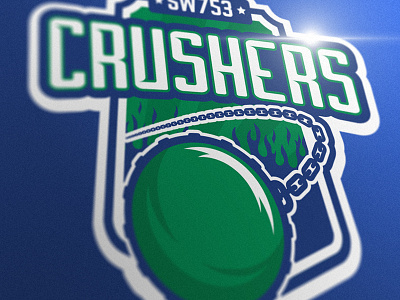 Crushers Logo ball crushers flames hockey logo sports wrecking
