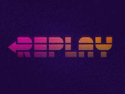 REPLAY Logo logo logo retro noise pink play purple retro word mark