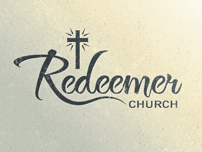 Redeemerchurchlogo blue church cross fonts logo
