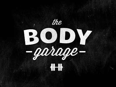BodyGarage v2 dumbbell grunge gym logo type