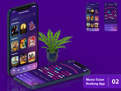 Movie Ticket Booking App 2/3 branding figma movie app ui ui design ux ux design