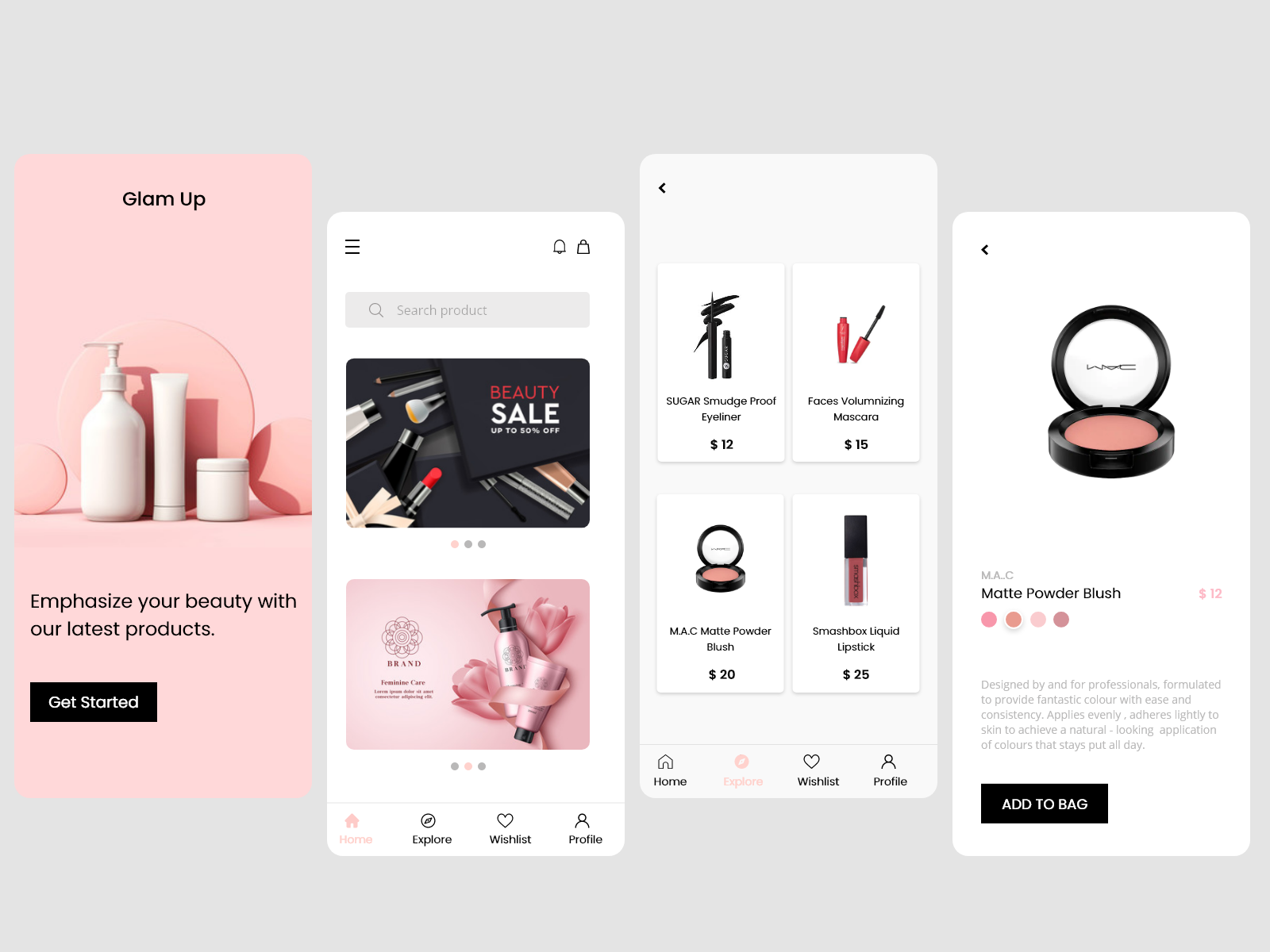 Beauty products app by Anubha Chaudhary on Dribbble