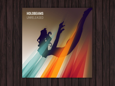 Holobeams cd artwork design graphic design colorful colourful beams diving silhouette
