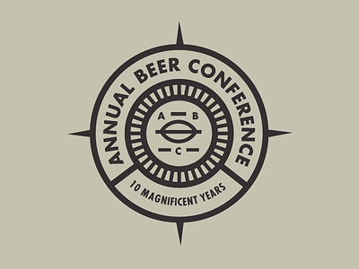 Annual Beer Conference badge / roundel badge beer compass design futura grain graphic design logo modern nautical roundel thick lines