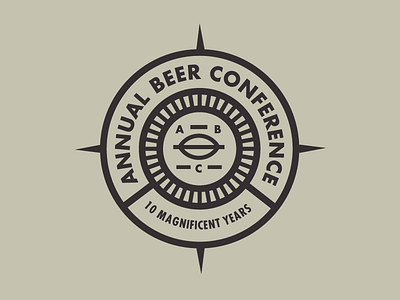 Annual Beer Conference badge / roundel badge beer compass design futura grain graphic design logo modern nautical roundel thick lines