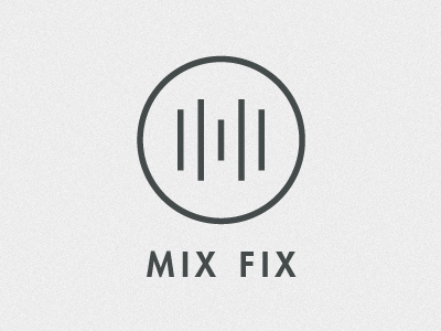 Mix Fix audio caps circle futura identity lines logo mastering mix fix mixing simple thin