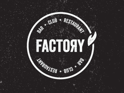 Factory bar circle club factory glasgow industrial logo restaurant rough texture
