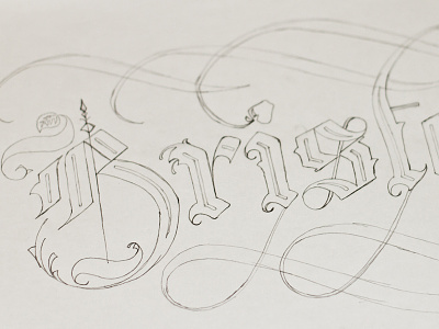 Bristol Calligraphy Lettering Sketch apple blackletter bristol calligraphy city handrendered lettering pencil sketch type typography wip