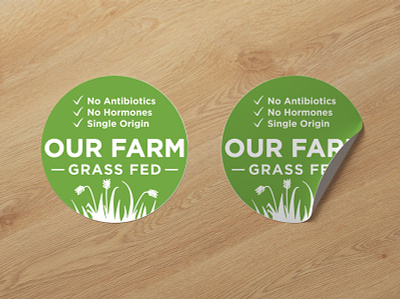 AME Our Farm Branding Design - Pack Sticker brand branding design grass fed logo packaging sticker