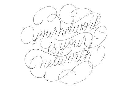 Your Network Is Your Networth Sketch calligraphy cartouche cartouche lettering lettering letters networking script script lettering type typography wip