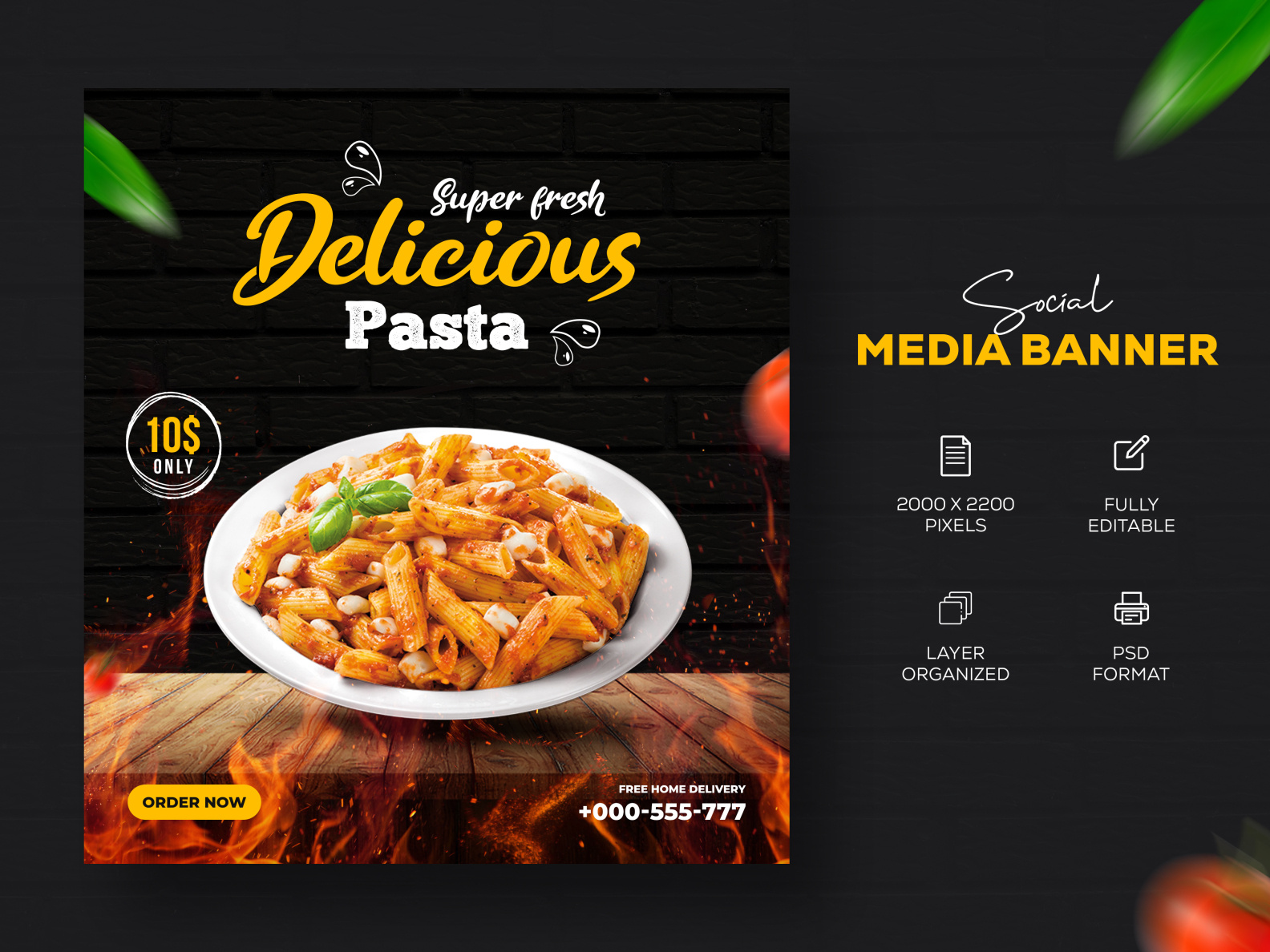 Food Social media banner Template | Web ads design by Shuvojit Sarker on  Dribbble