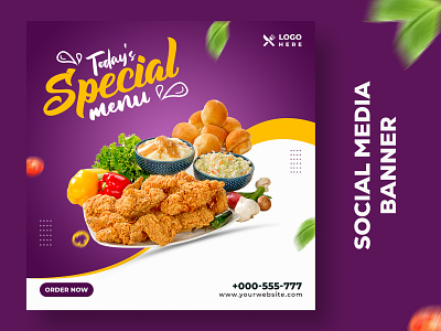 Food social media banner template | Web banner ads