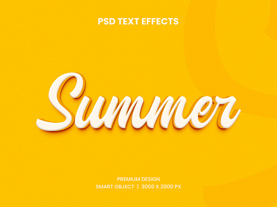 Summer PSD Text Effect Template 3d text banner branding design download logo design mockup photoshop psd style template text text effect typography