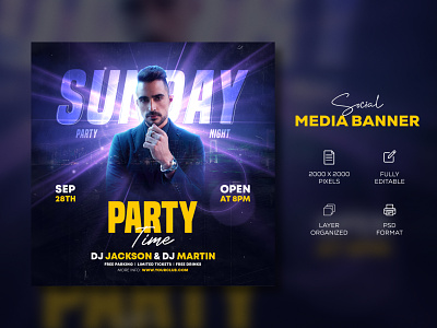 Party social media banner design banner inspirations design facebook ads facebook banner illustration music poster night party banner party flyer shopify banner social media banner social media banner examples social media post web banner web banner ad