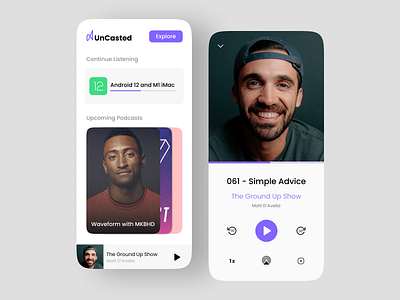 UnCasted - Podcast App app clean ui dailyui design minimal mkbhd podcast popular ui user experience userinterface ux