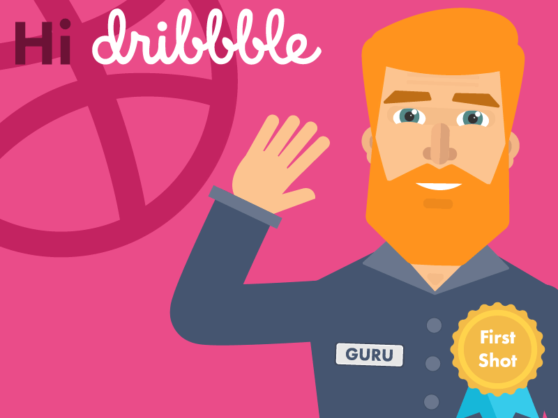 Hi Dribbble! animation character debut first shot flat design ginger beard layering layers motion graphics rigging rubberhose wave
